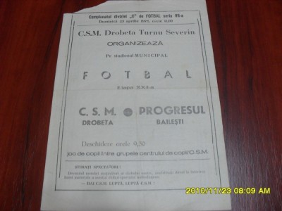 program CSM Drobeta Tr. Severin - Progresul Bailesti foto