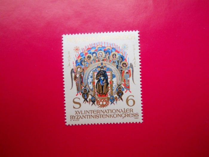 HOPCT AUSTRIA 1 VAL MNH 80 B CONGRESUL INTER. BIZANTOLOGIE 1981