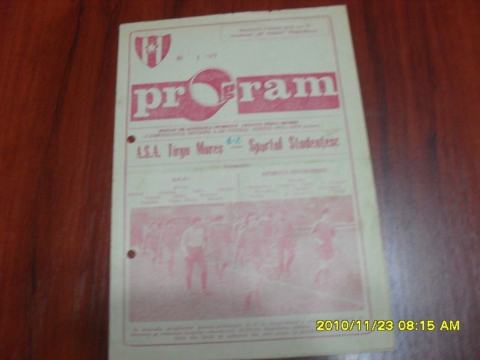 program ASA Tg. Mures - Sportul Stud.