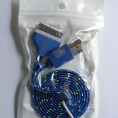 Cablu de date Snur Apple iPhone 4 cu LED Blue