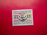 HOPCT AUSTRIA 1 VAL MNH 80 A ANUL MONDIAL AL COMUNICATIILOR, Transporturi, Nestampilat