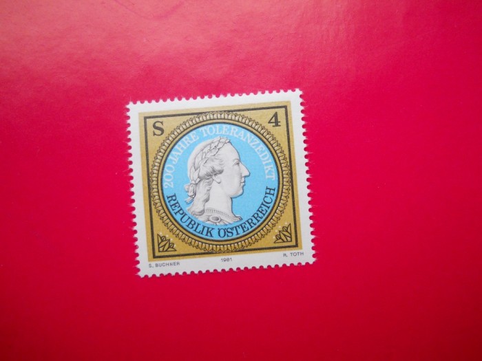 HOPCT AUSTRIA 1 VAL MNH 80 C TOLERANTA 200 ANI 1981