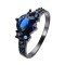 Inel din aur negru 10 KT Gold Filled cu piatra Safir Albastru