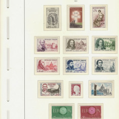 Franta.1960-1978 ALBUM LEUCHTTURM CU POSETE Colectie timbre nestampilate