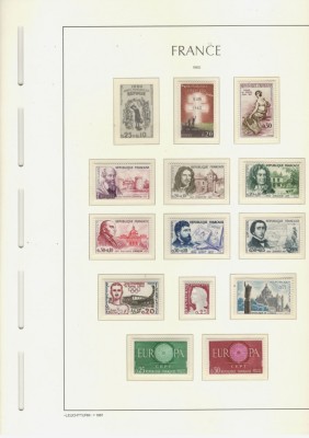 Franta.1960-1978 ALBUM LEUCHTTURM CU POSETE Colectie timbre nestampilate foto