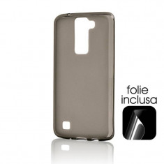 Husa Protectie Spate Lemontti Silicon Negru (folie inclusa) pentru LG K8 foto