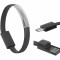 Cablu de date MicroUSB tip: Bratara, 0,2m Negru