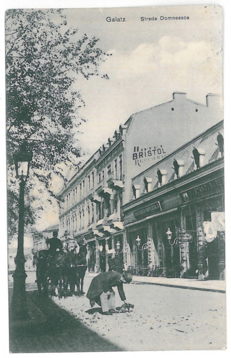 3998 - GALATI, stores, cat - old postcard - used - 1903