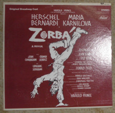 Zorba (Original Broadway Cast),musical USA 1969 ,VG, vinil/vinyl foto