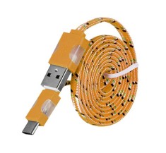 Cablu de date Snur Micro USB Type-C cu LED Orange foto