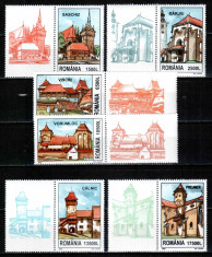 Romania 2002, LP 1582 a, Cetati sasesti Transilv., cu vinieta, MNH! LP 12,20 lei foto