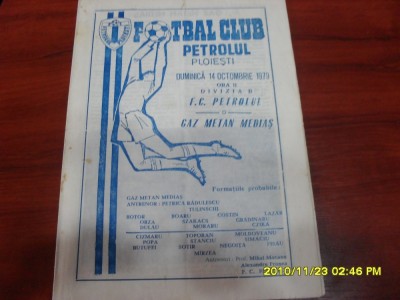 program Petrolul Pl. - Gaz M. Medias foto