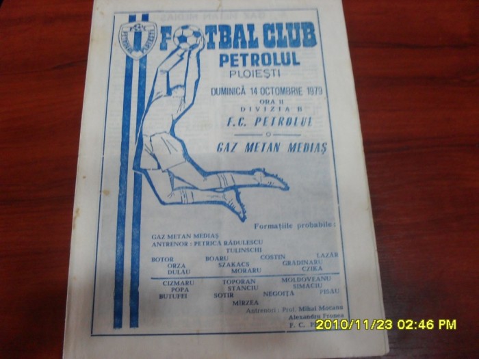 program Petrolul Pl. - Gaz M. Medias