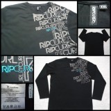 Tricou Bărbați Rip Curl Negru M&acirc;necă Lungă Bumbac Bluza XXL/3XL/4XL Logo Brodat