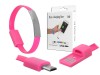 Cablu de date MicroUSB tip: Bratara, 0,2m Roz