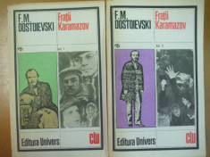 Fratii Karamazov 2 volume Dostoievski coperta Vasile Socoliuc Bucuresti 1982 foto