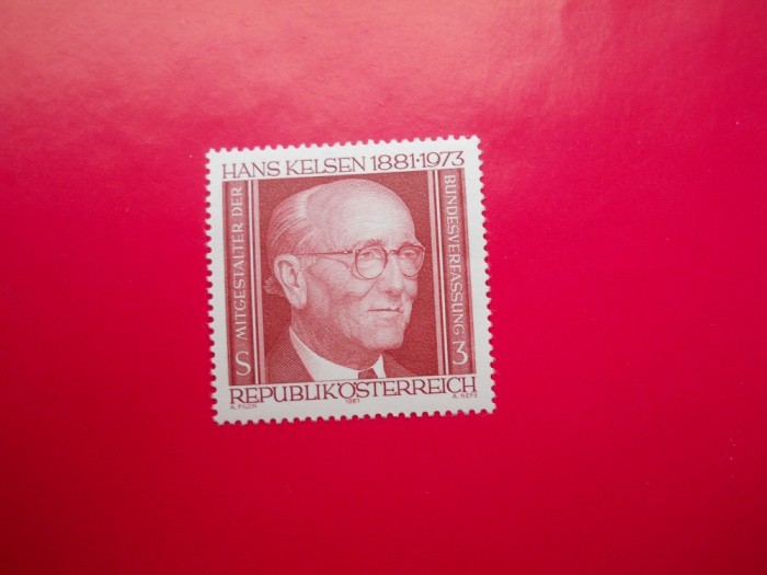 HOPCT AUSTRIA 1 VAL MNH 80 D JURISTUL HANS KELSTEN -1981