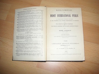 Manuel Elementaire de droit international public - 1915 foto