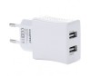 Incarcator Retea Haweel HWL-3090W Dual USB, 3,1A, Alb, De priza