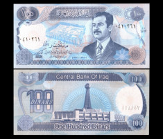 Irak 1994 - 100 dinari UNC, Saddam foto