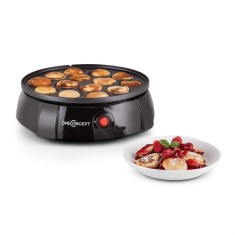 oneConcept Pancake Queen Poffertjes, negru, 650W, tigaie, aparat pentru prepararea clatitelor foto