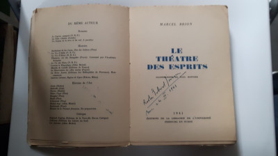 Marcel Brion - Teatrul Spiritelor - 1941 - Editia 1 - Exemplar Numerotat - 2122 foto
