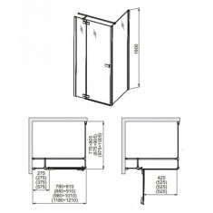 Aquaform, Verra Line, usa dus pentru perete sticla, de stanga, 120 cm foto