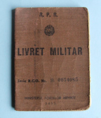 LIVRET MILITAR R.P.R. - 1957 foto