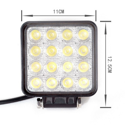 Proiector LED auto offroad 48W 3500 lumeni patrat foto