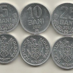 MOLDOVA SET / LOT 3 buc 5 BANI + 10 BANI + 25 BANI 2017 a UNC