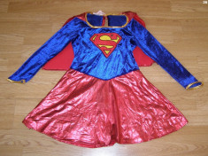 costum carnaval serbare supergirl superman pentru copii de 8-9 ani foto