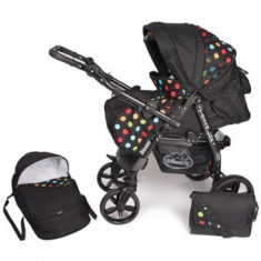 Carucior Copii 2 in 1 Hubners Tessa Lux Black Circles foto