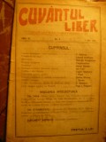Revista Cuvantul Liber 1 Mai 1921 - ,Circulata efectiv prin posta cu timbru 3 Bani Ferdinand -uzuale , la Slatina