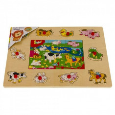 Jucarie MomKi MKBI1563279 PUZZLE CU ?INTE ANIMALE DOMESTICE foto