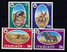 Malawi 1978 fauna WWF MI 297-300 MNH w46 foto