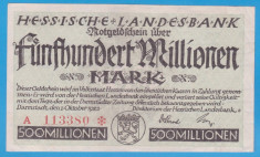 (1) BANCNOTA GERMANIA - HESSISCHE LANDESBANK - 500 MILLIONEN MARK 1923 foto