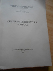 D. POPOVICI--CERCETARI DE LITERATURA ROMANA - 1944 foto