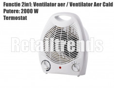 Radiator Aeroterma Ventilator Electric Caldura Incalzire 2000w 2in1 foto