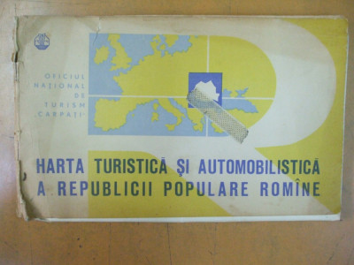 Romania RPR harta turistica si automobilistica 1960 ONT Carpati foto