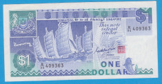 (3) BANCNOTA SINGAPORE - 1 DOLLAR 1987, STARE FOARTE BUNA foto