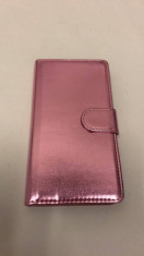 Husa carte Samsung Galaxy S6 Edge Plus roz metalizat foto
