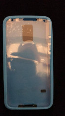 Husa silicon cu folie Samsung Galaxy S5 albastru foto