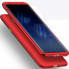 Samsung S8 Plus - Husa Rosie 360 Plastic Slim Fata Spate Folie Silicon foto