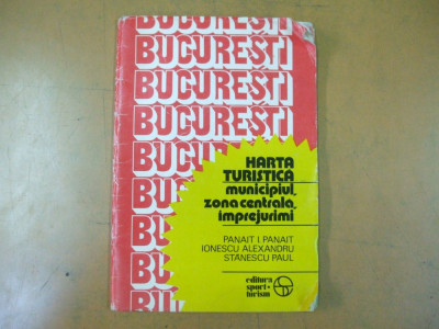 Bucuresti harta turistica municipiu centru imprejurimi 1983 foto