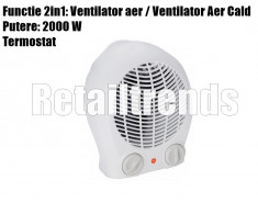 Radiator Aeroterma Ventilator Electric Caldura Incalzire 2kw 2in1 foto