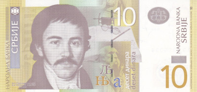 Bancnota Serbia 10 Dinari 2006 - P46a UNC foto