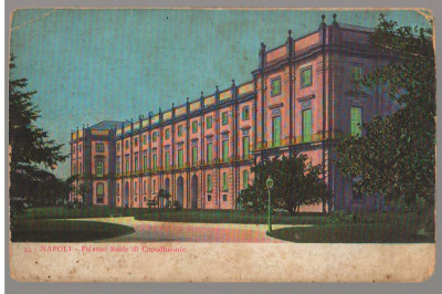 CPI B 10283 CARTE POSTALA - NAPOLI. PALATUL REGAL DI CAPODIMONTE, 1907 foto