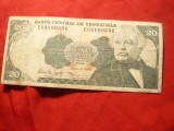 Bancnota 20 Bolivari Venezuela 1995 , cal. medie