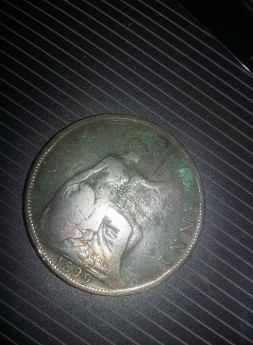 Moneda veche straina 1 peny 1899,regina brit,one penny,de colectie,Tp.GRATUIT