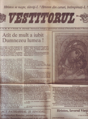 Ziarul Vestitorul anul IV nr.84-85, decembrie 1992 foto